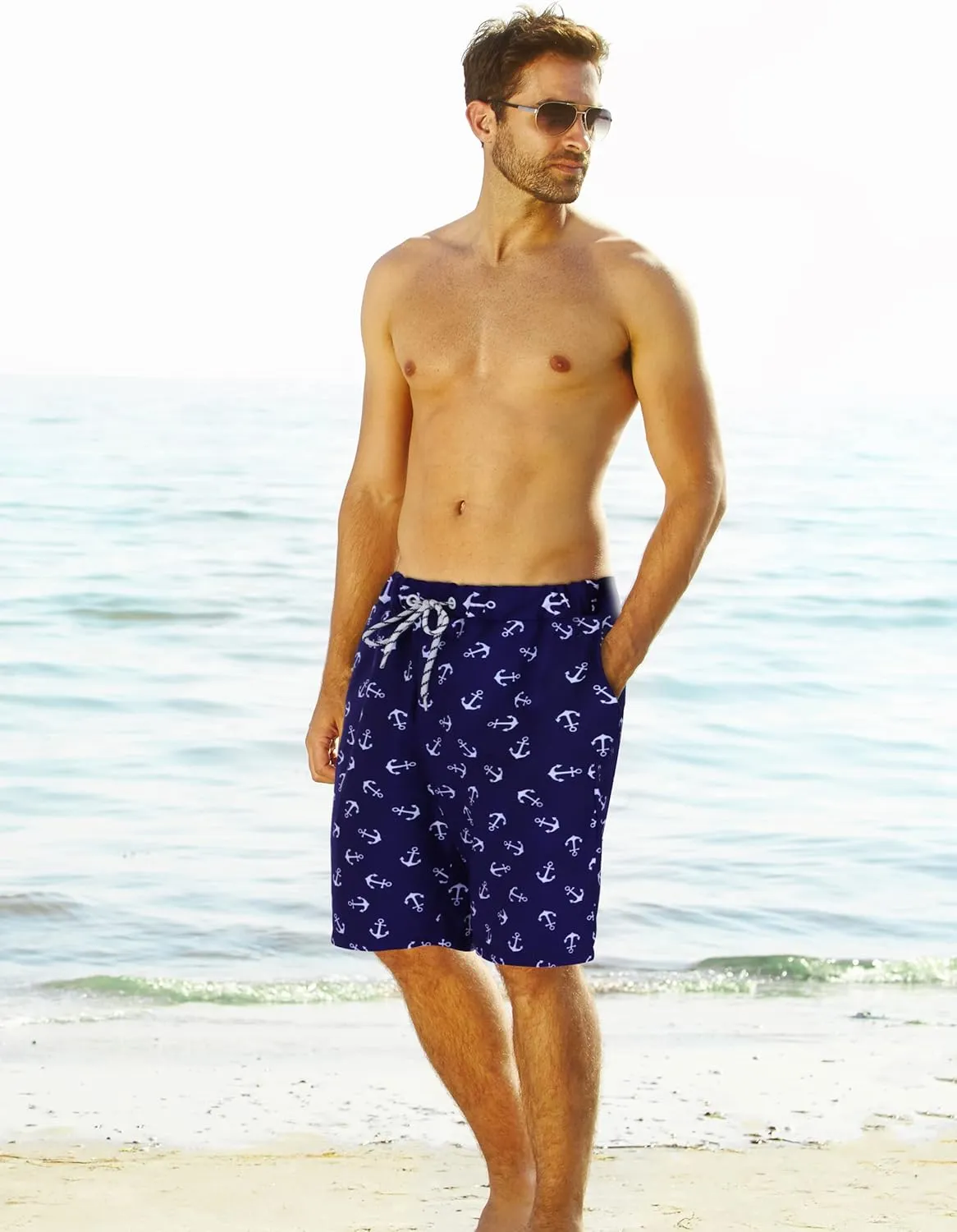 KYKU Swimming Trunks Men Swim Shorts Swimwear Beachwear Board Shorts with Pocket