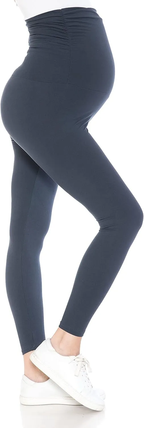 Leggings Depot Women's Maternity Leggings Over The Belly Pregnancy Casual Yoga Tights