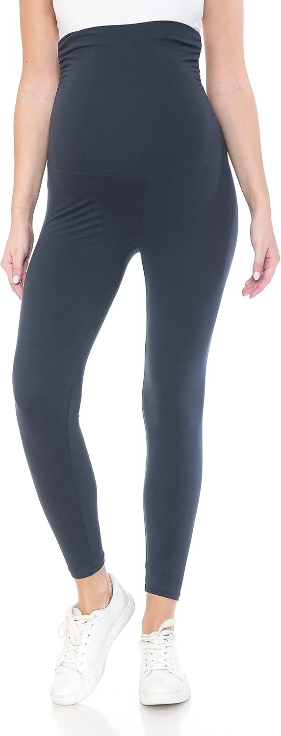 Leggings Depot Women's Maternity Leggings Over The Belly Pregnancy Casual Yoga Tights