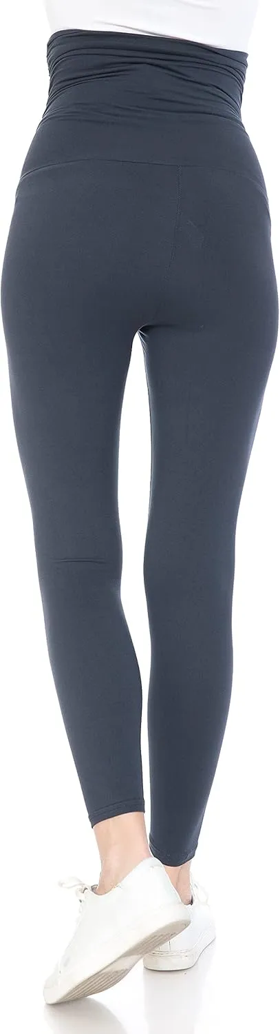 Leggings Depot Women's Maternity Leggings Over The Belly Pregnancy Casual Yoga Tights