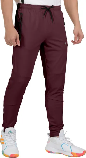Little Donkey Andy Men's Lightweight Tapered Joggers, Quick-Dry Stretch Athletic Track Pants for Running, Gym, and Training