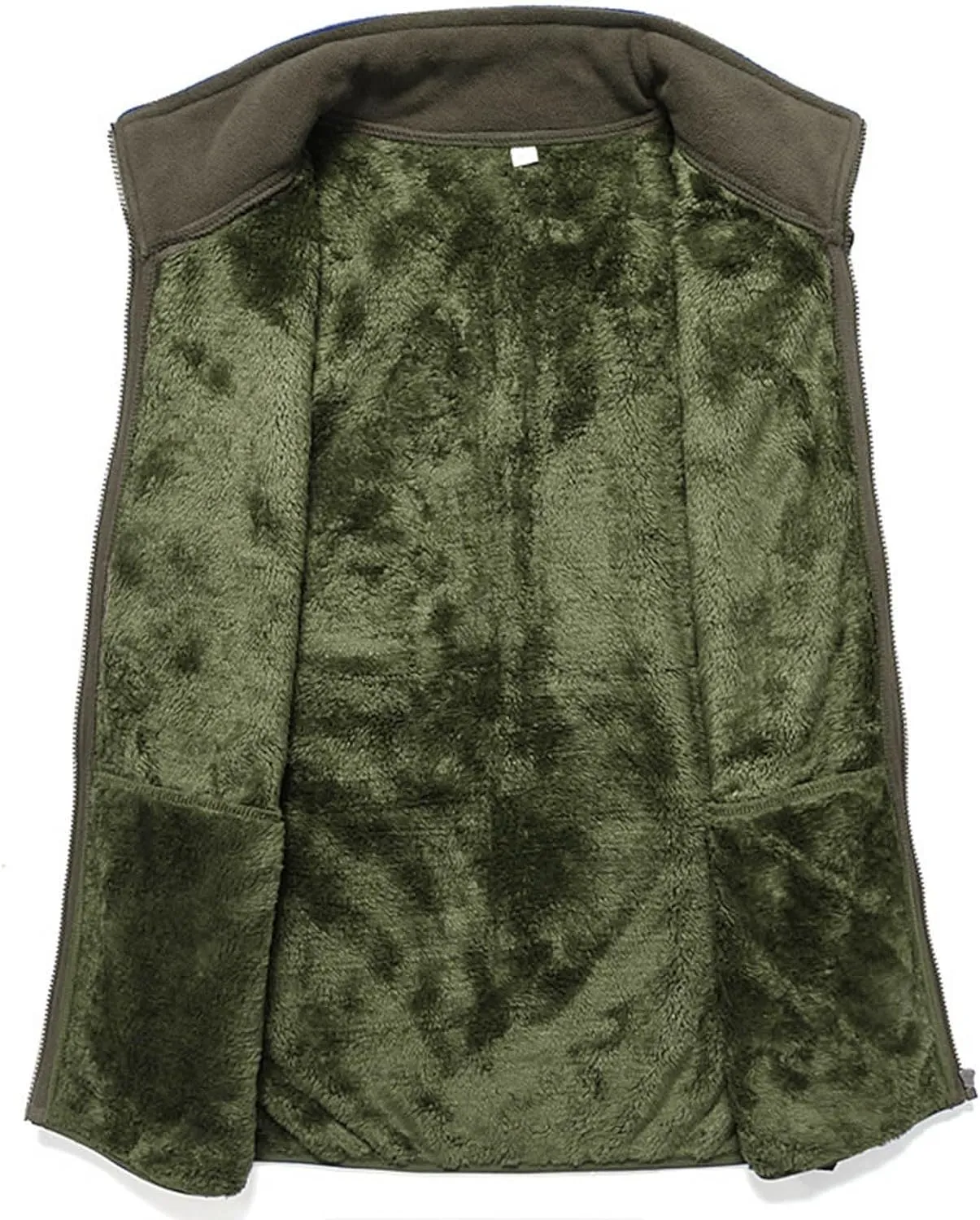 Men Fleece Vest Full Zip Outerwear Vests Plus Size Winter Vest Sleeveless Fleece Jackets Big and Tall Thermal Vest