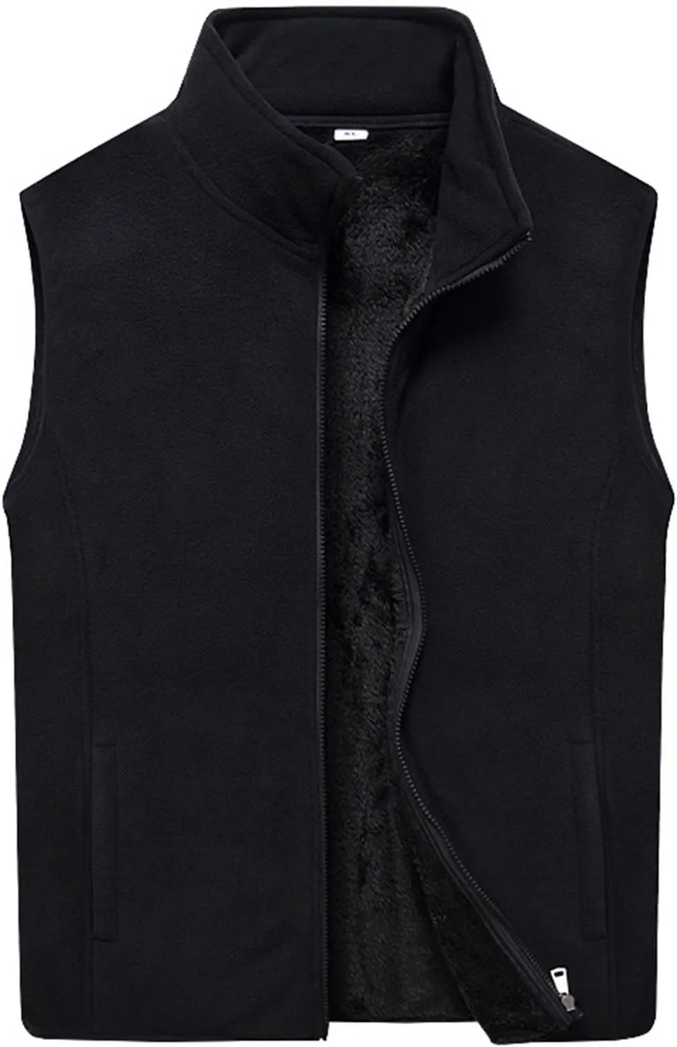 Men Fleece Vest Full Zip Outerwear Vests Plus Size Winter Vest Sleeveless Fleece Jackets Big and Tall Thermal Vest