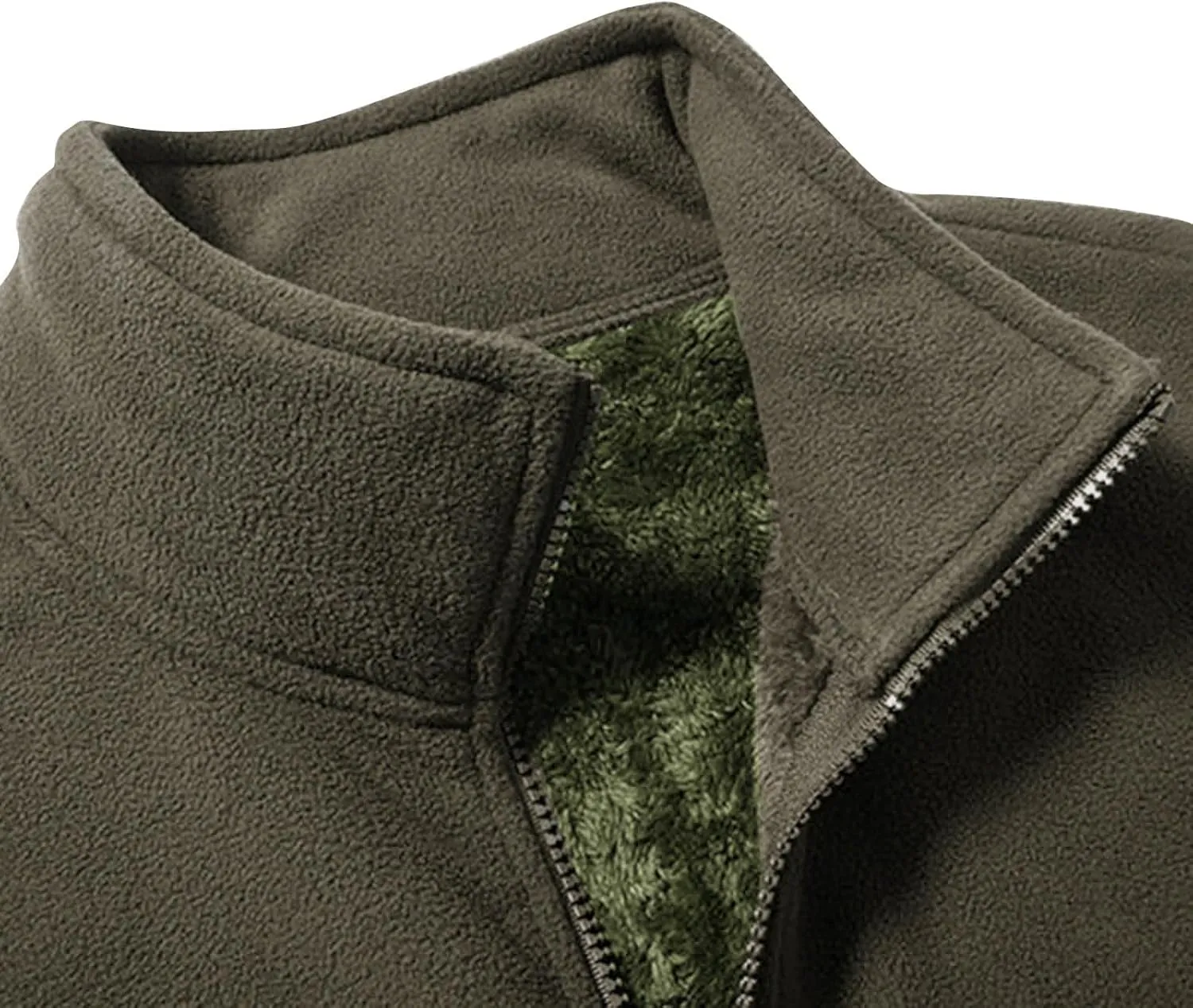 Men Fleece Vest Full Zip Outerwear Vests Plus Size Winter Vest Sleeveless Fleece Jackets Big and Tall Thermal Vest