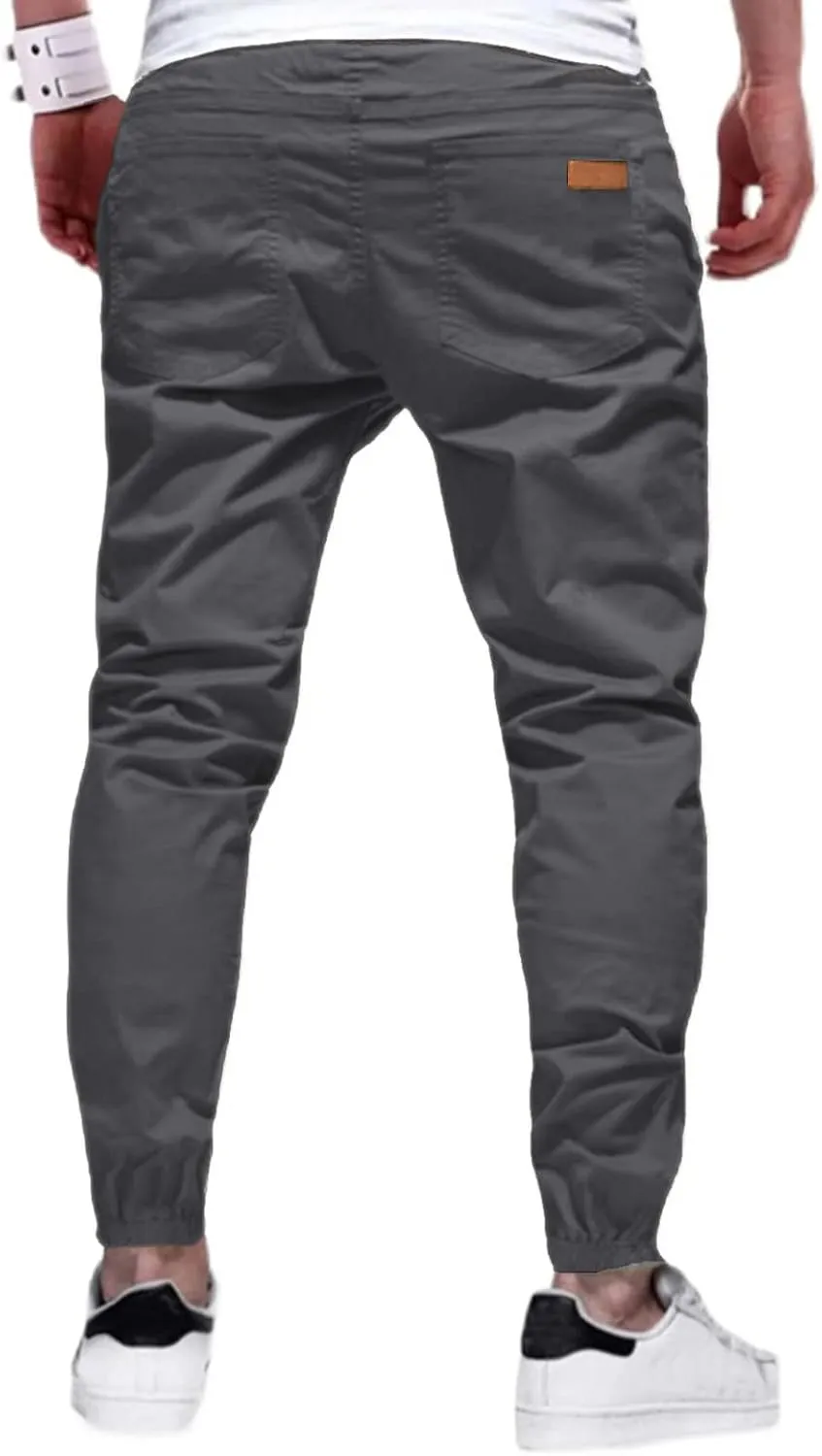 Men Joggers Chino Cargo Pants Hiking Outdoor Recreation Pants Twill Fitness Track Jogging Pants Casual Cotton Pants