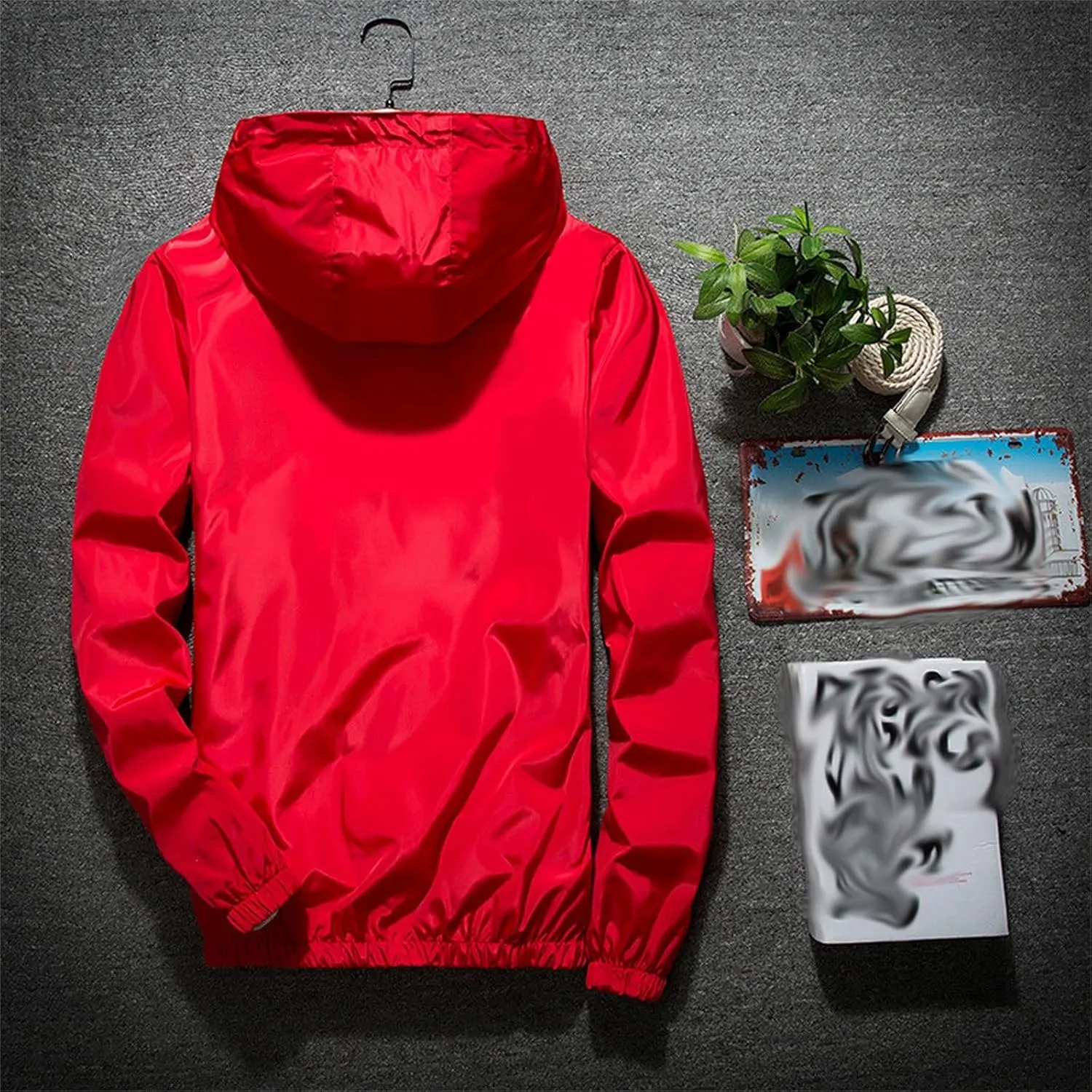 Men Lightweight Waterproof Jackets,Mens Windbreaker with Hood Outdoor Raincoat for Hiking Running Travel Zip Hoodies