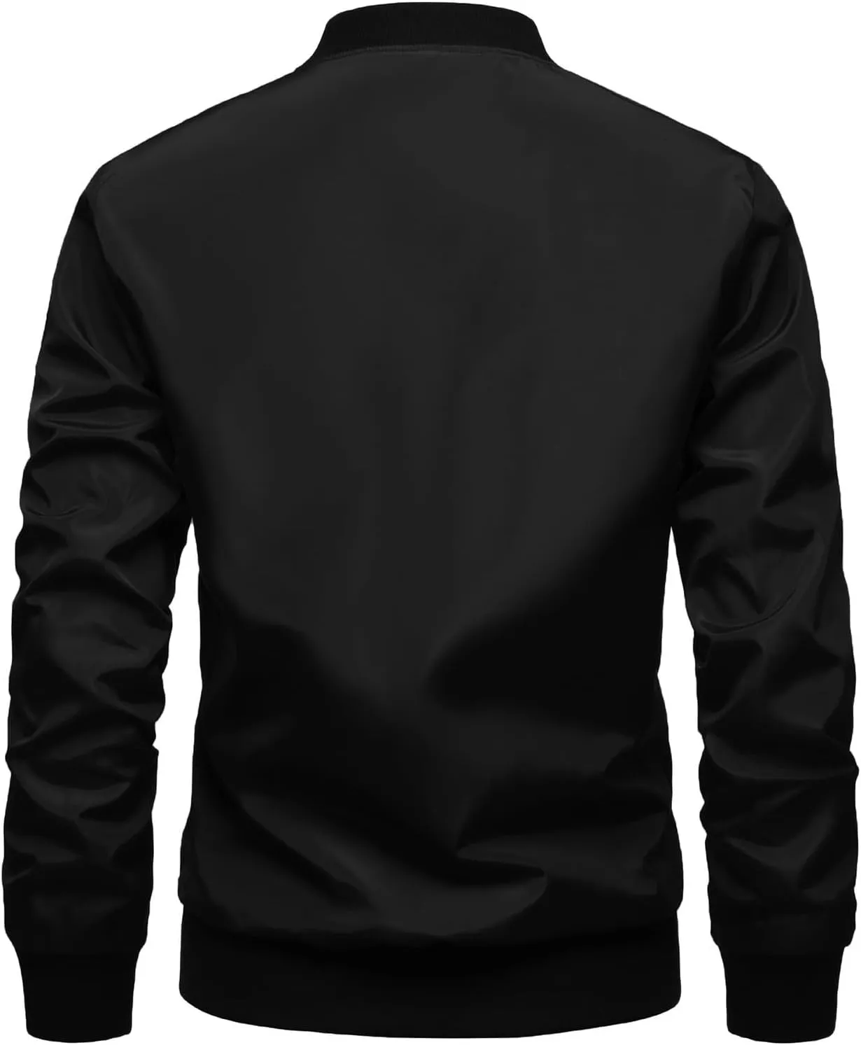 Men's Bomber Jacket Lightweight Casual Softshell Flight Jacket Slim Fit Varsity Jacket Zip Up Windbreaker with Pocket