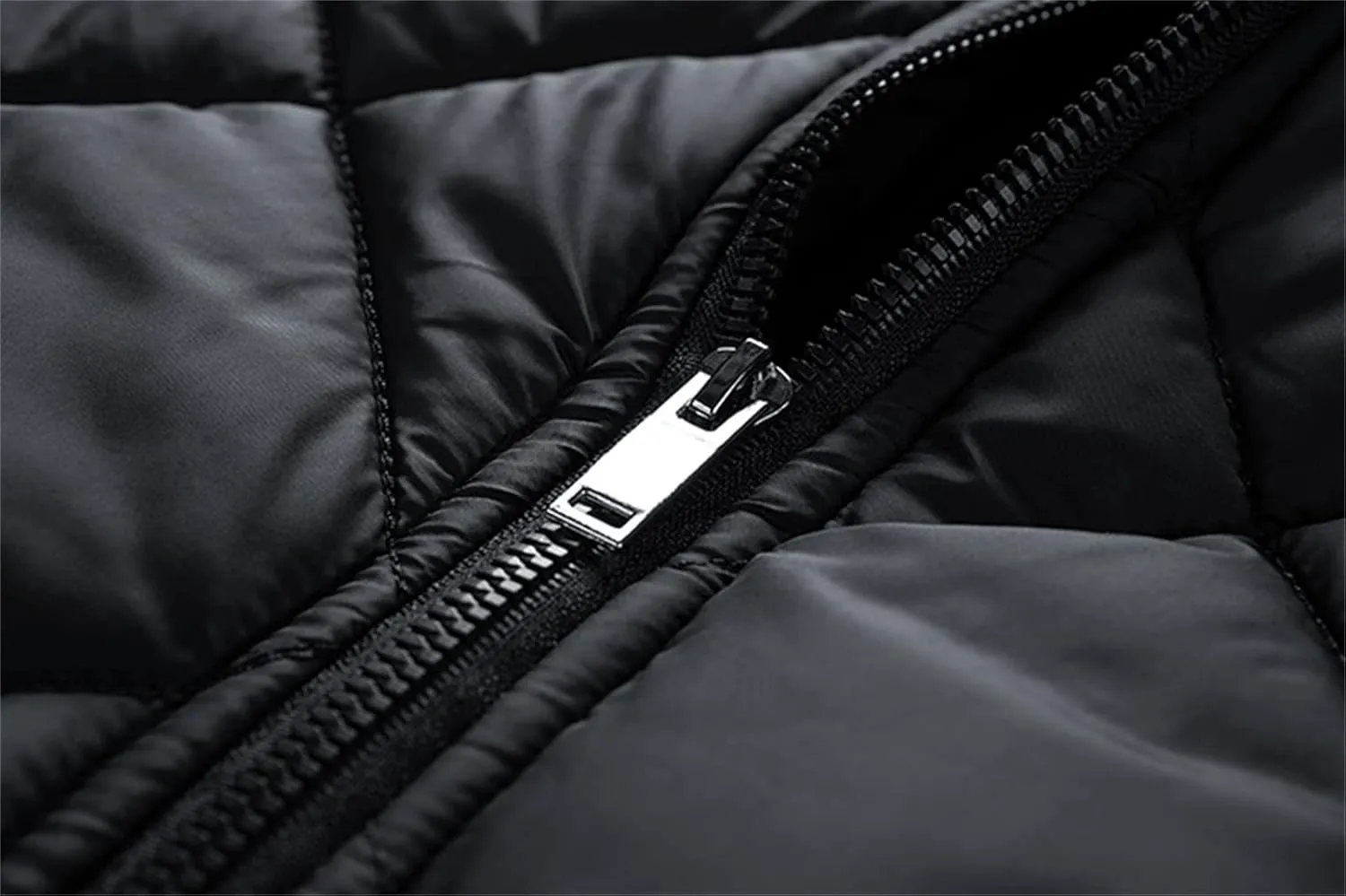 Mens Bomber Jackets Diamond Quilted Fall Winter Puffer Jacket Rib Varsity Lightweight Padded Coats for Men