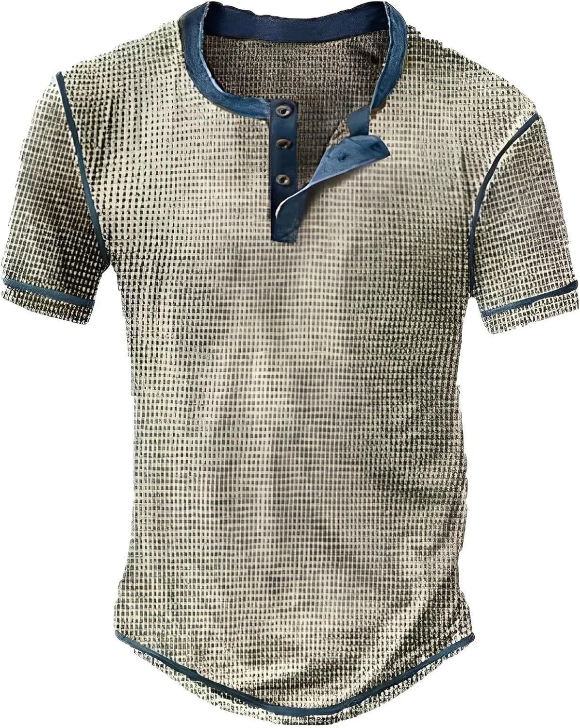 Mens Casual Henley Short Sleeve Shirt Fashion Summer Beach Holiday T-Shirts Lightweight Outdoor Travel Button up Tees