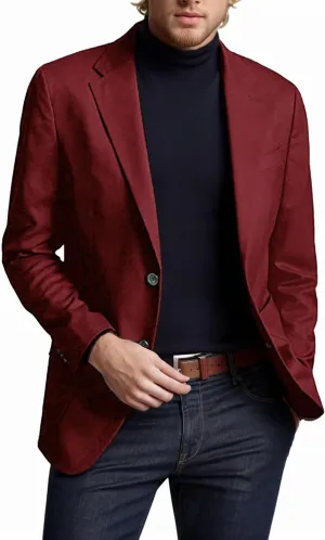 Men's Casual Lightweight Blazer Jacket Slim Fit Two Button Sports Suit Coat Business Wedding Everyday Wear