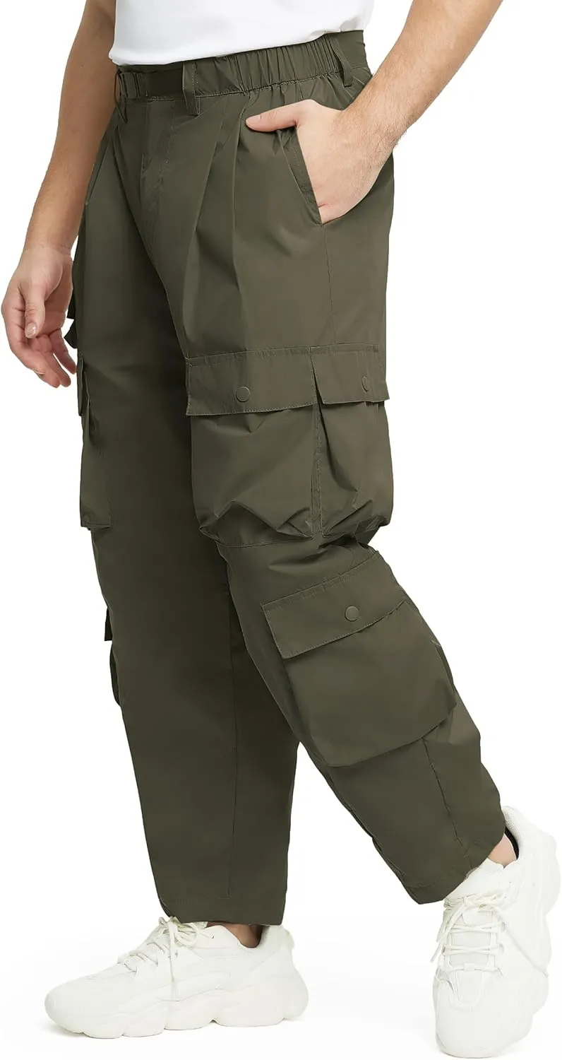 Mens Casual Pants Hiking Pants Cargo Pants Loose Elastic Waist Running Joggers Outdoor Pants