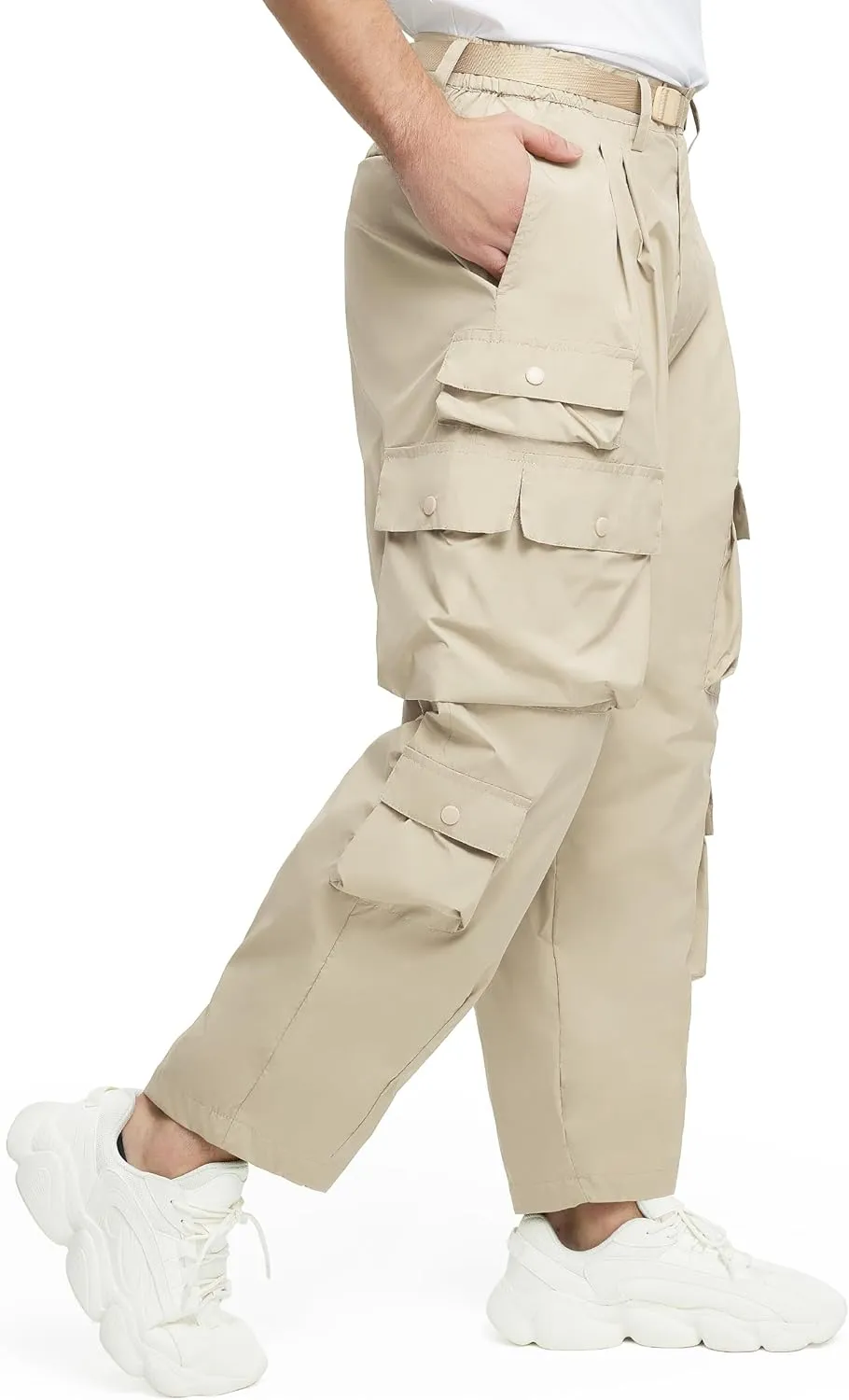 Mens Casual Pants Hiking Pants Cargo Pants Loose Elastic Waist Running Joggers Outdoor Pants