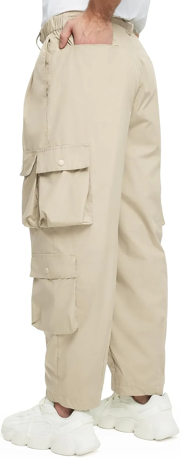 Mens Casual Pants Hiking Pants Cargo Pants Loose Elastic Waist Running Joggers Outdoor Pants