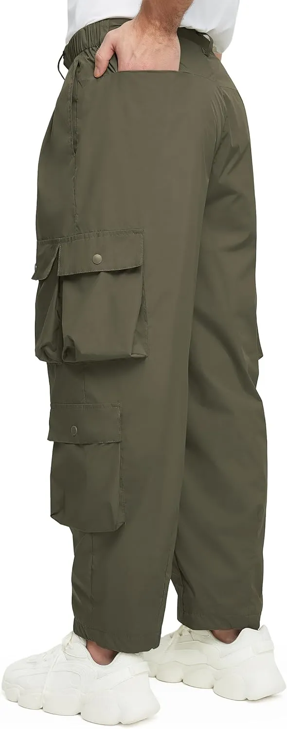Mens Casual Pants Hiking Pants Cargo Pants Loose Elastic Waist Running Joggers Outdoor Pants