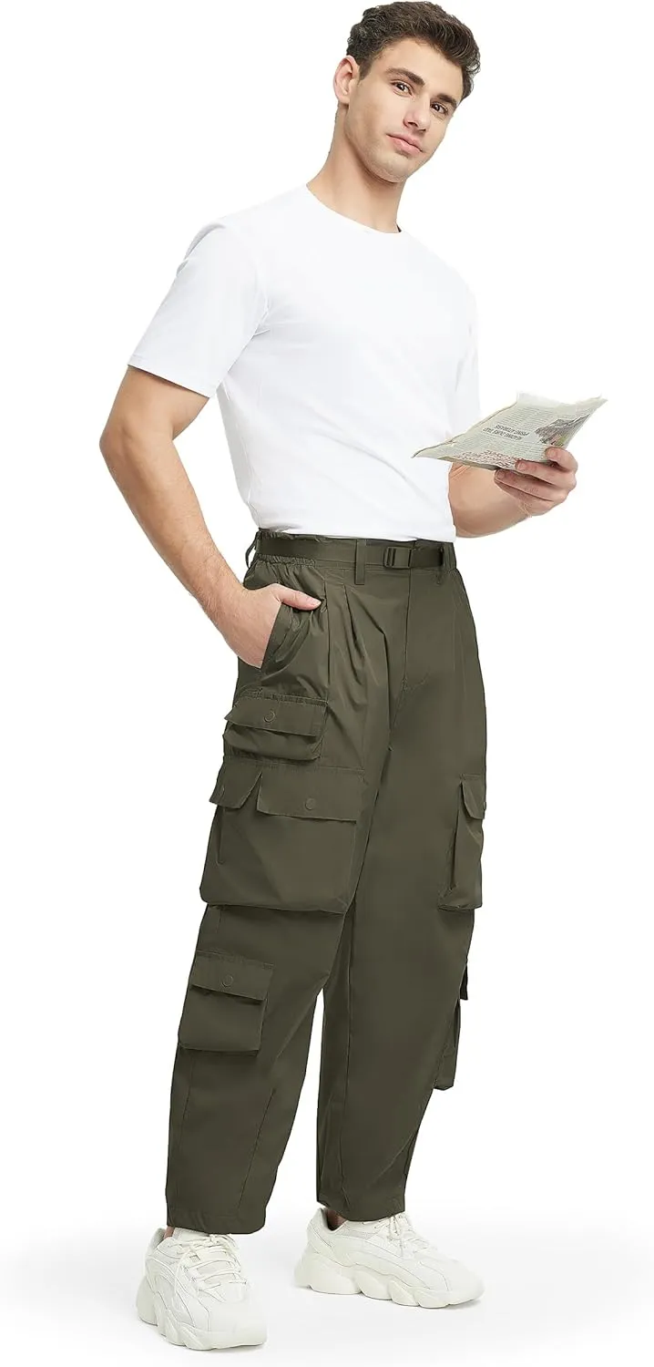 Mens Casual Pants Hiking Pants Cargo Pants Loose Elastic Waist Running Joggers Outdoor Pants