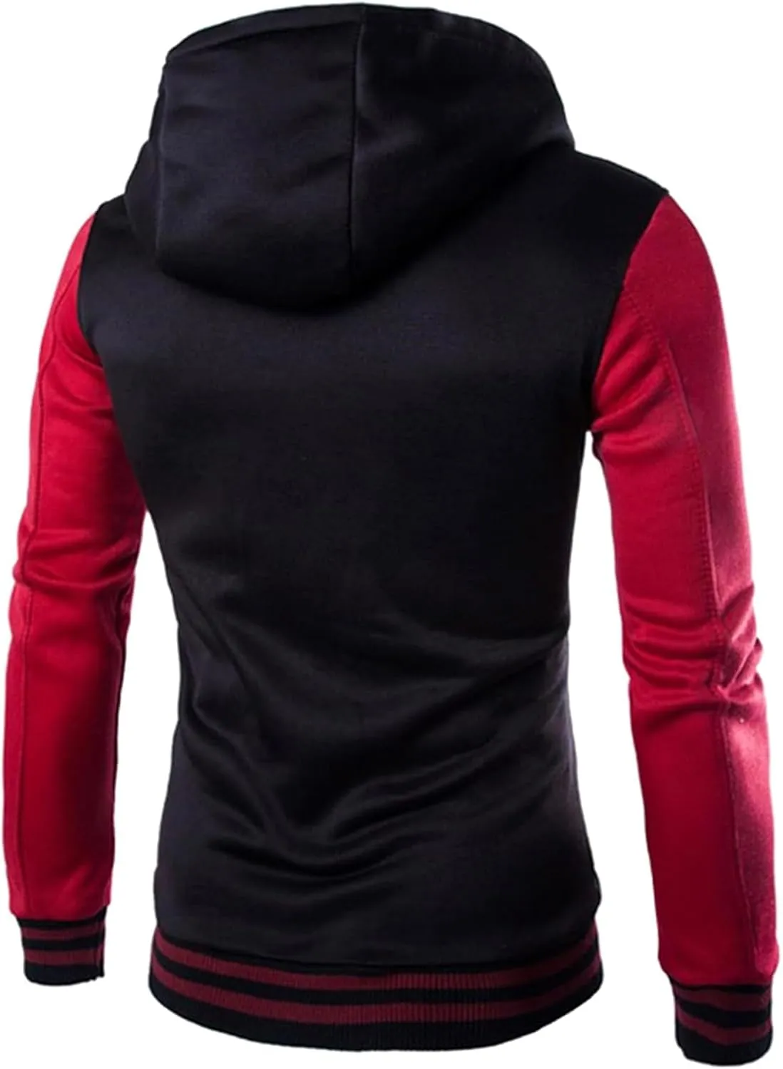 Men's Fashion Varsity Jacket Hoodie Causal Slim Fit Cotton Letterman Baseball Bomber Jackets with Hood for Men
