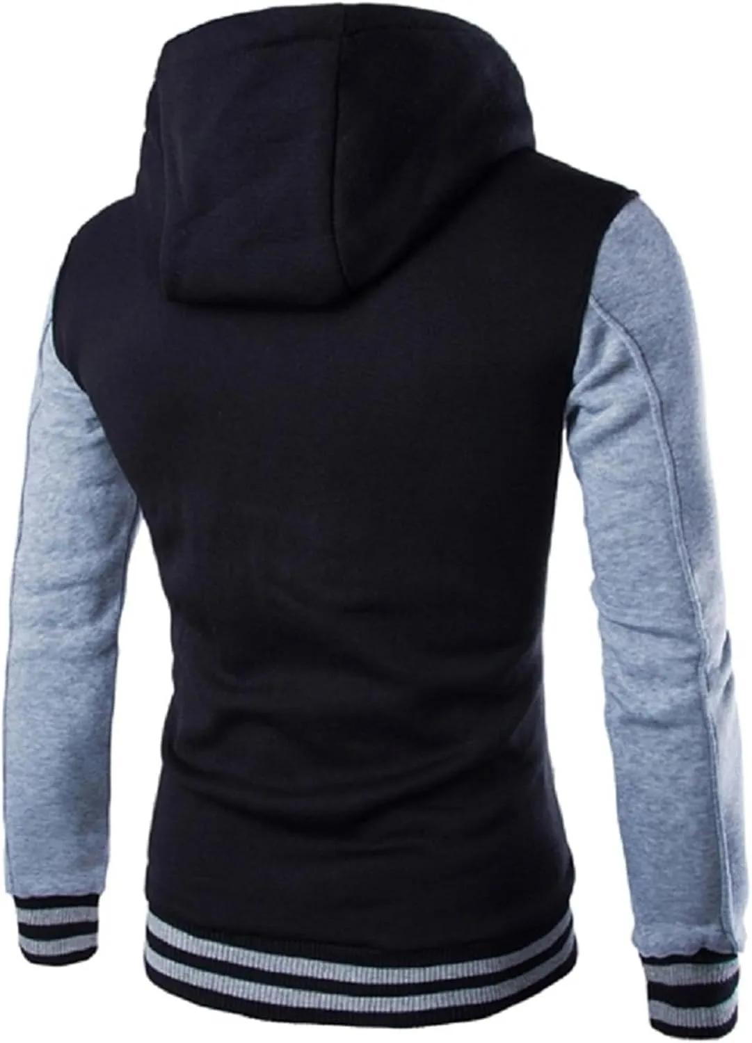 Men's Fashion Varsity Jacket Hoodie Causal Slim Fit Cotton Letterman Baseball Bomber Jackets with Hood for Men