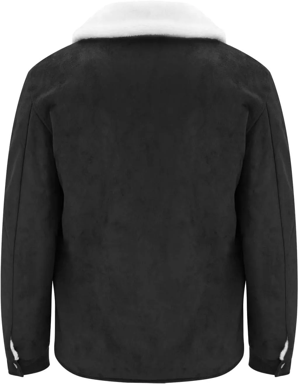 Mens Faux Suede Leather Varsity Jackets Casual Shearling Sherpa Lined Winter Warm Jackets Zip Up Retro Military Coats