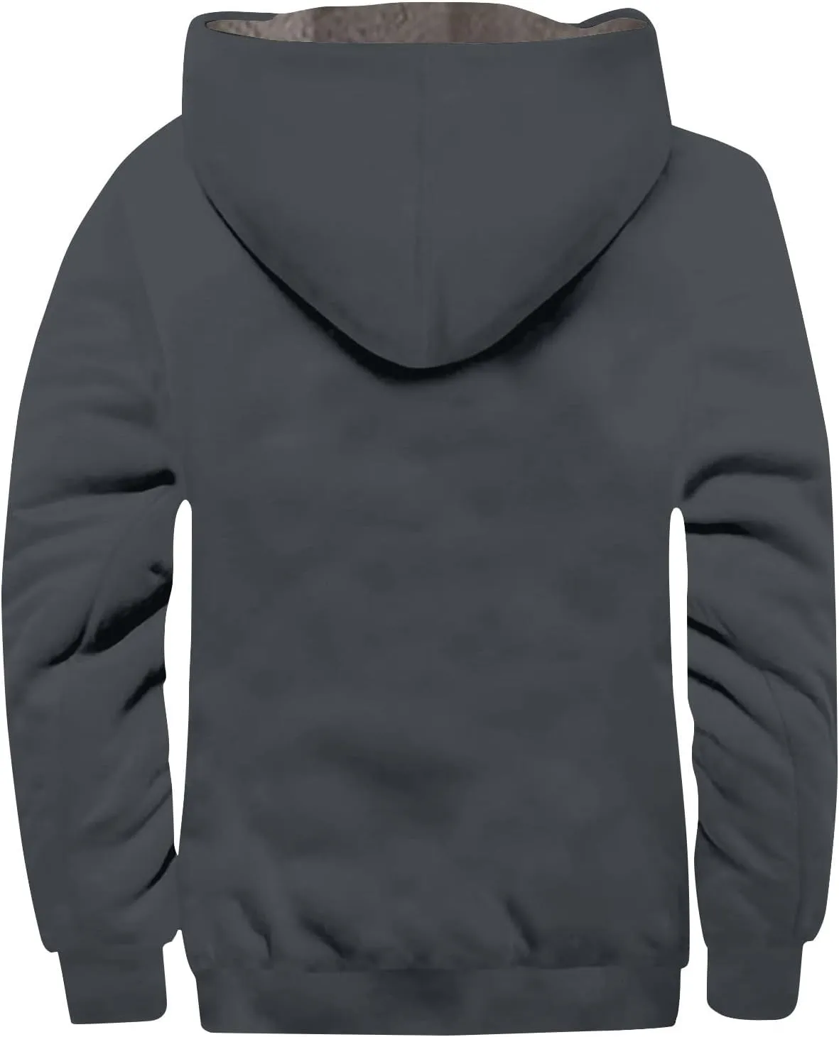 Mens Heavyweight Jacket Sherpa Lined Fleece Hooded Jacket Warm Winter Coat Full Zip Plus Size Thicked Thermal Hoodies