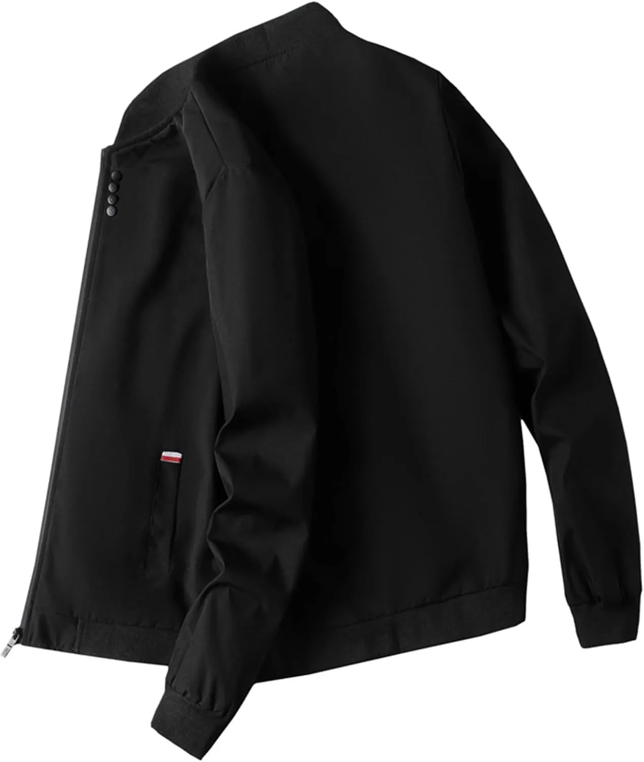 Mens Leather Jacket Tops Slim Fit Lightweight Softshell Coat Casual Fashion Flight Bomber Jackets with Pockets