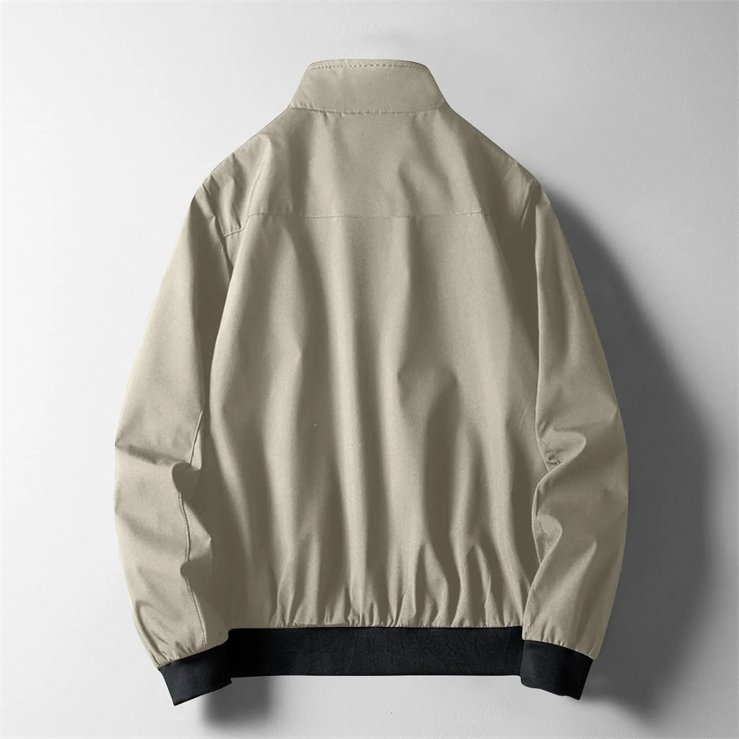 Mens Lightweight Bomber Jackets Solid Full-Zip Athletic Jackets 2024 Fall Winter Casual Fit Warm Coats with Pockets
