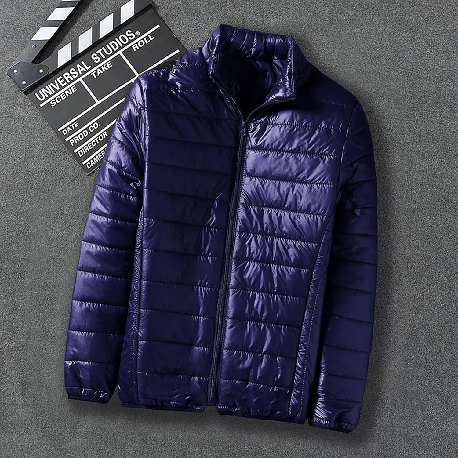Men's Lightweight Puffer Jacket Winter Warm Down Coats Plus Size Packable Hooded Insulated Coat for Snow Ski Traveling