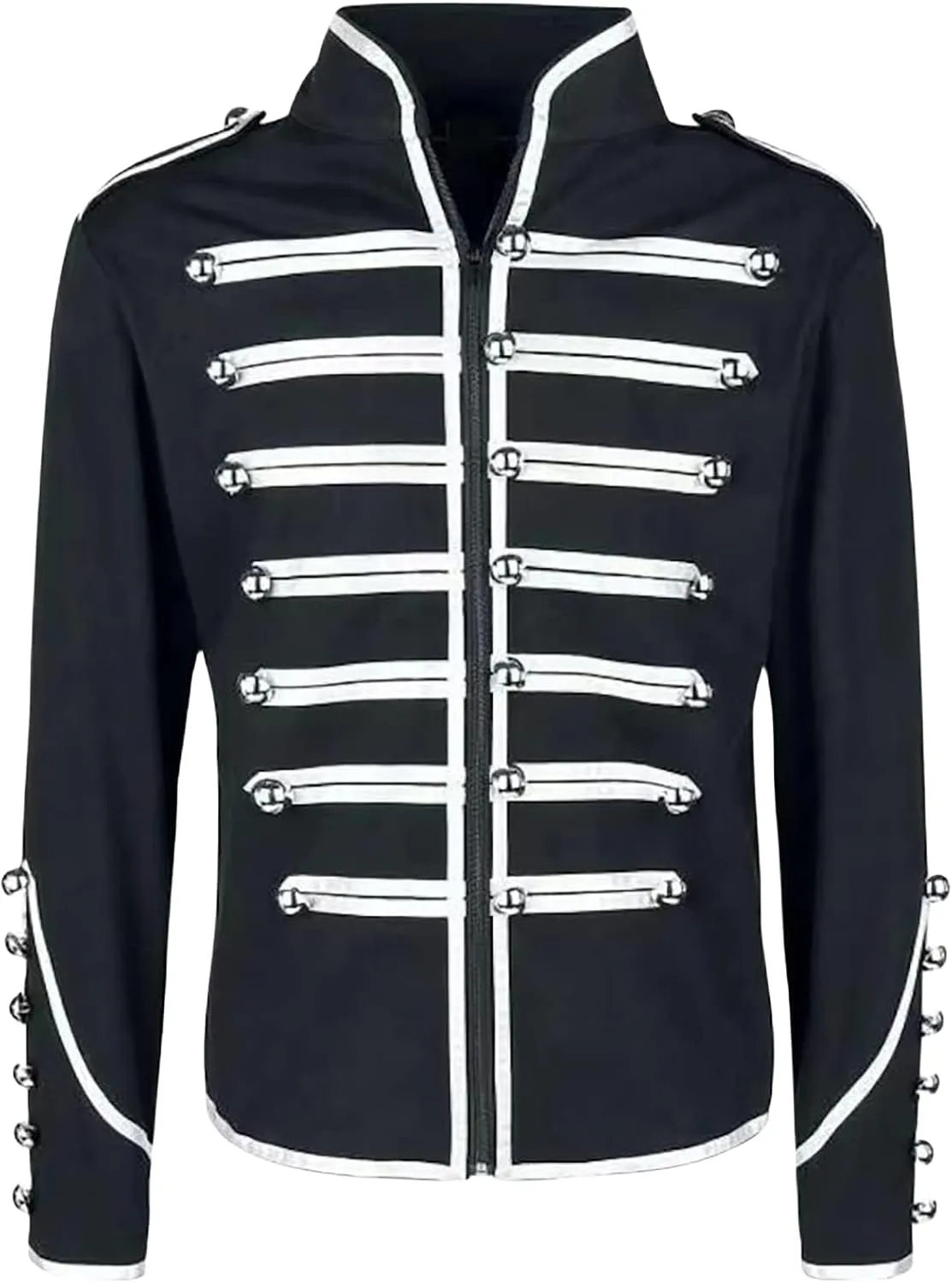 Mens Marching Band Drummer Jacket Stylish Military Inspired Parade Jacket for Cosplay Adventures Halloween Costumes