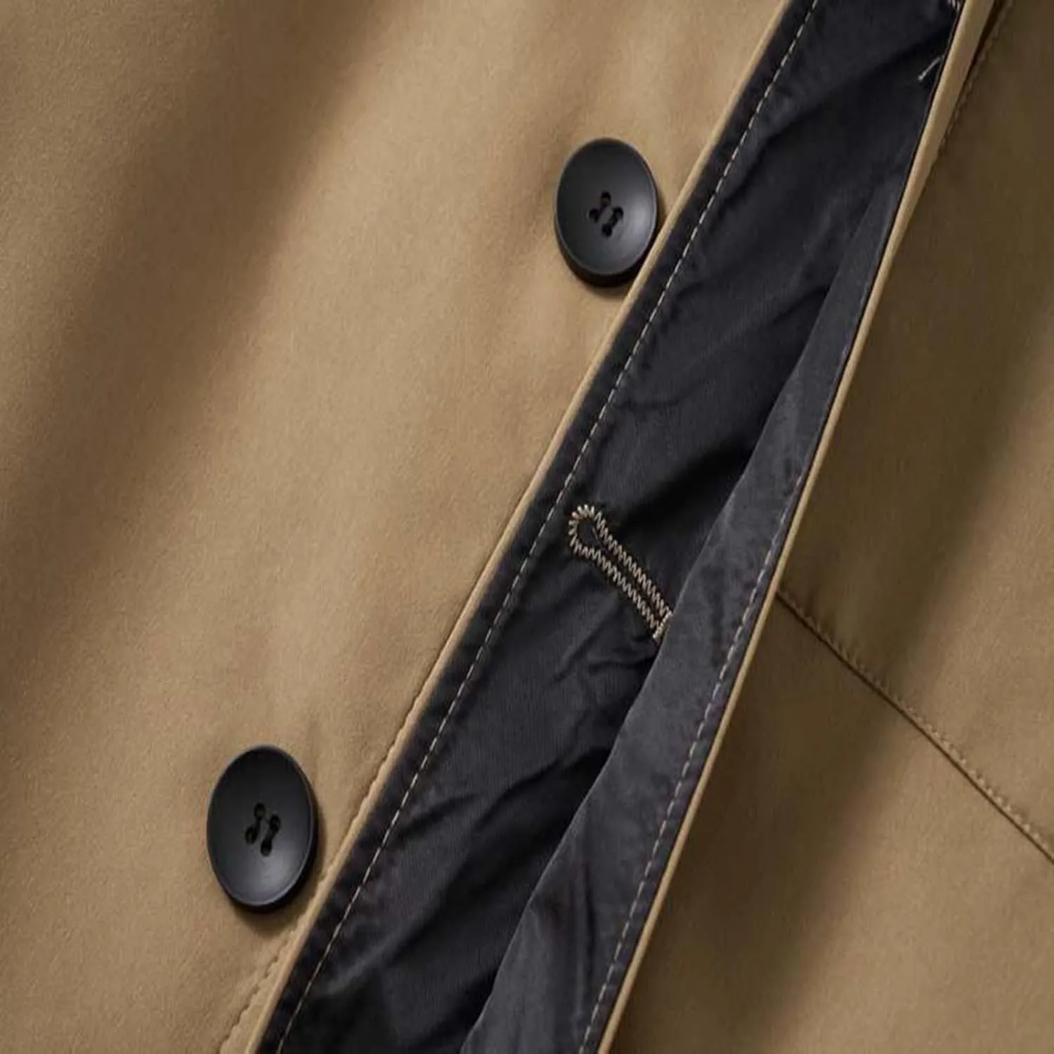 Mens Peacoat Jacket Single Lapel Mid-Length Trench Coat Plus Size Soild Overcoat Fall Winter Pea Coat Outwear