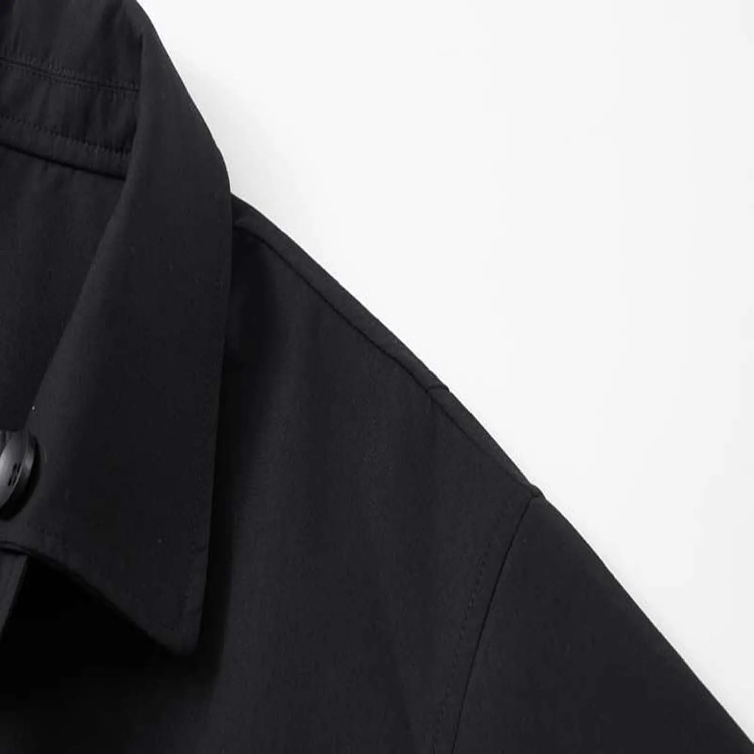 Mens Peacoat Jacket Single Lapel Mid-Length Trench Coat Plus Size Soild Overcoat Fall Winter Pea Coat Outwear