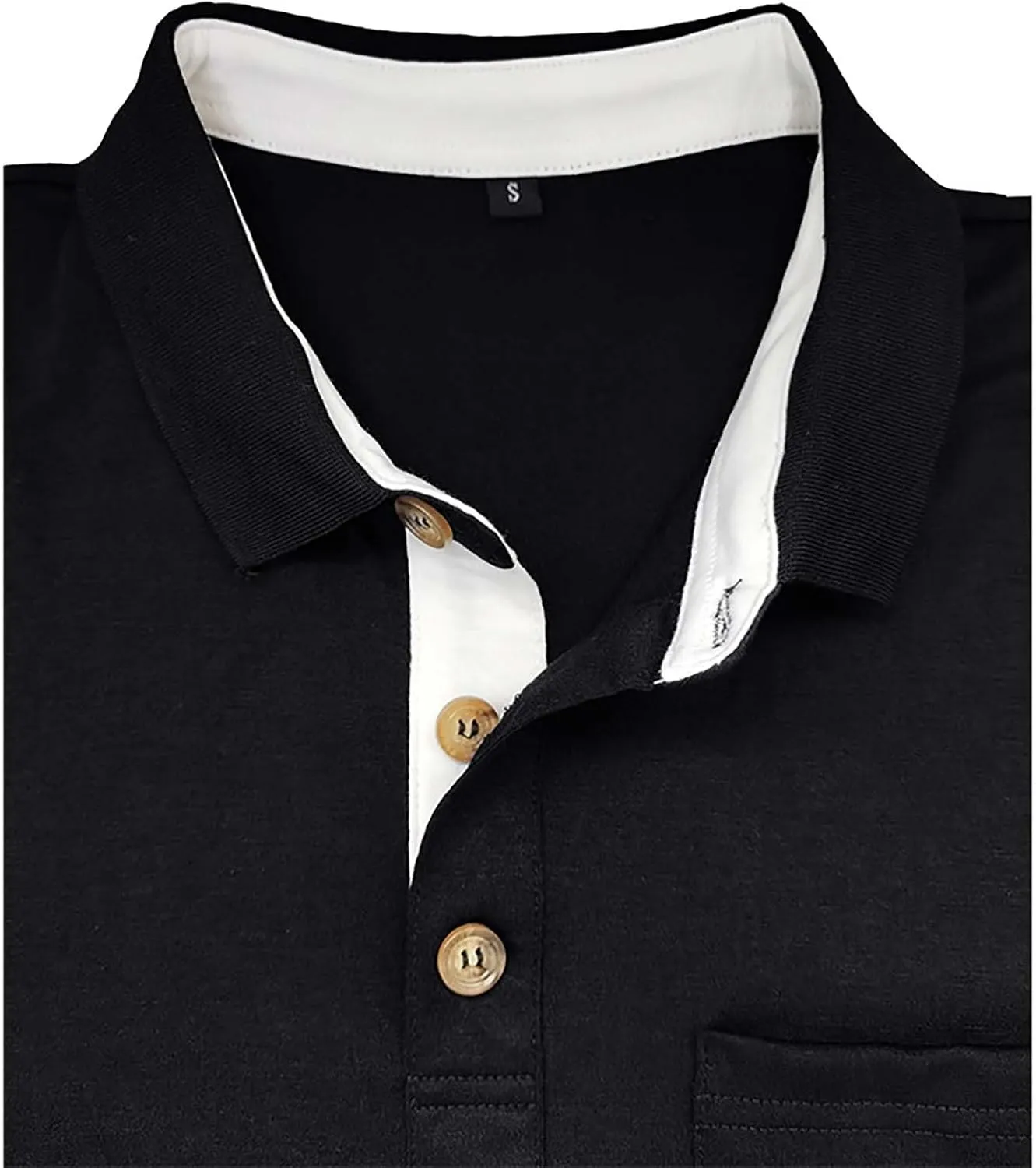 Men's Polo Shirts Summer Short Sleeve Casual 3 Button T-Shirts Classic Basic Golf Work Tees Tops with Pocket