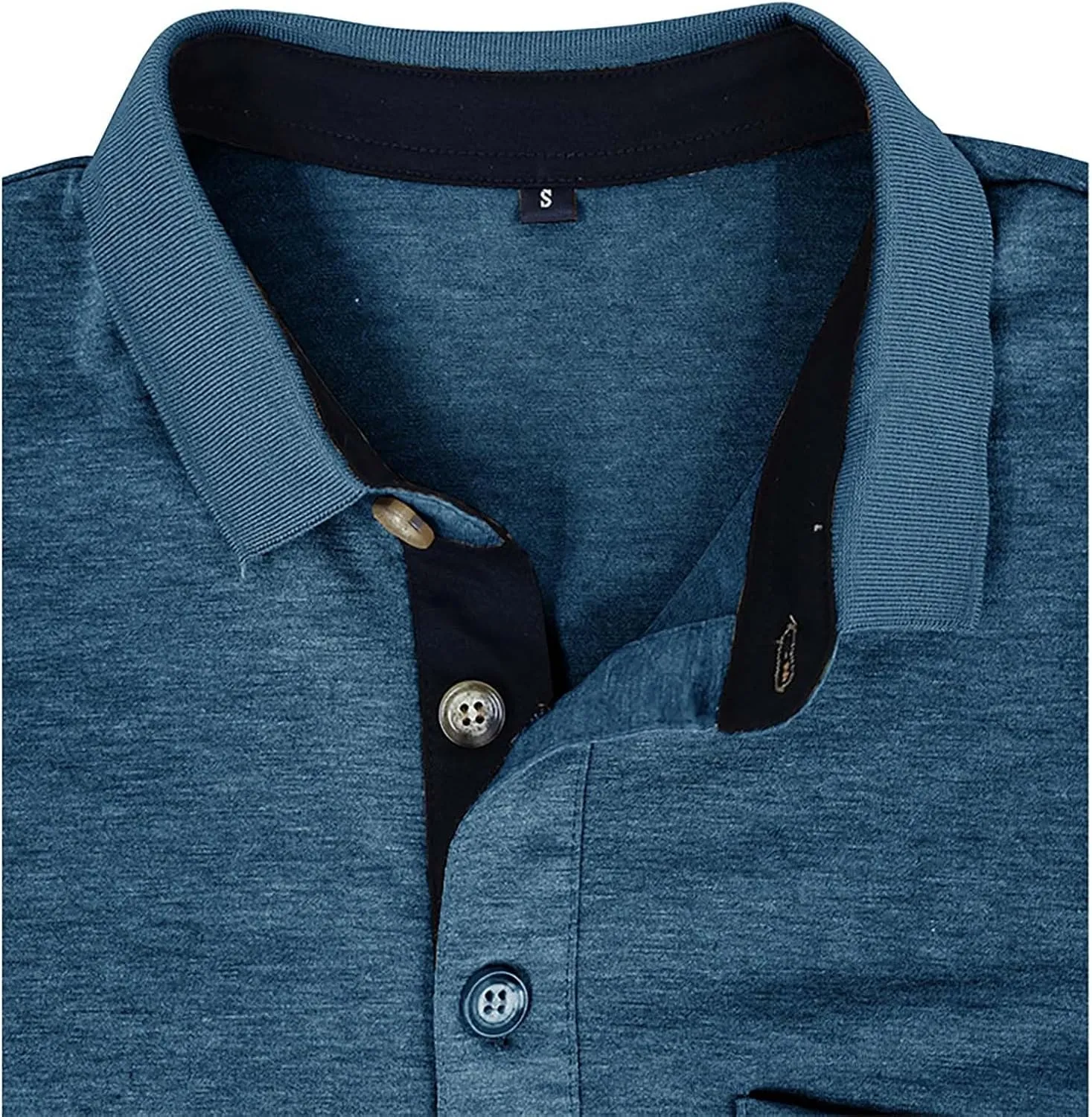 Men's Polo Shirts Summer Short Sleeve Casual 3 Button T-Shirts Classic Basic Golf Work Tees Tops with Pocket