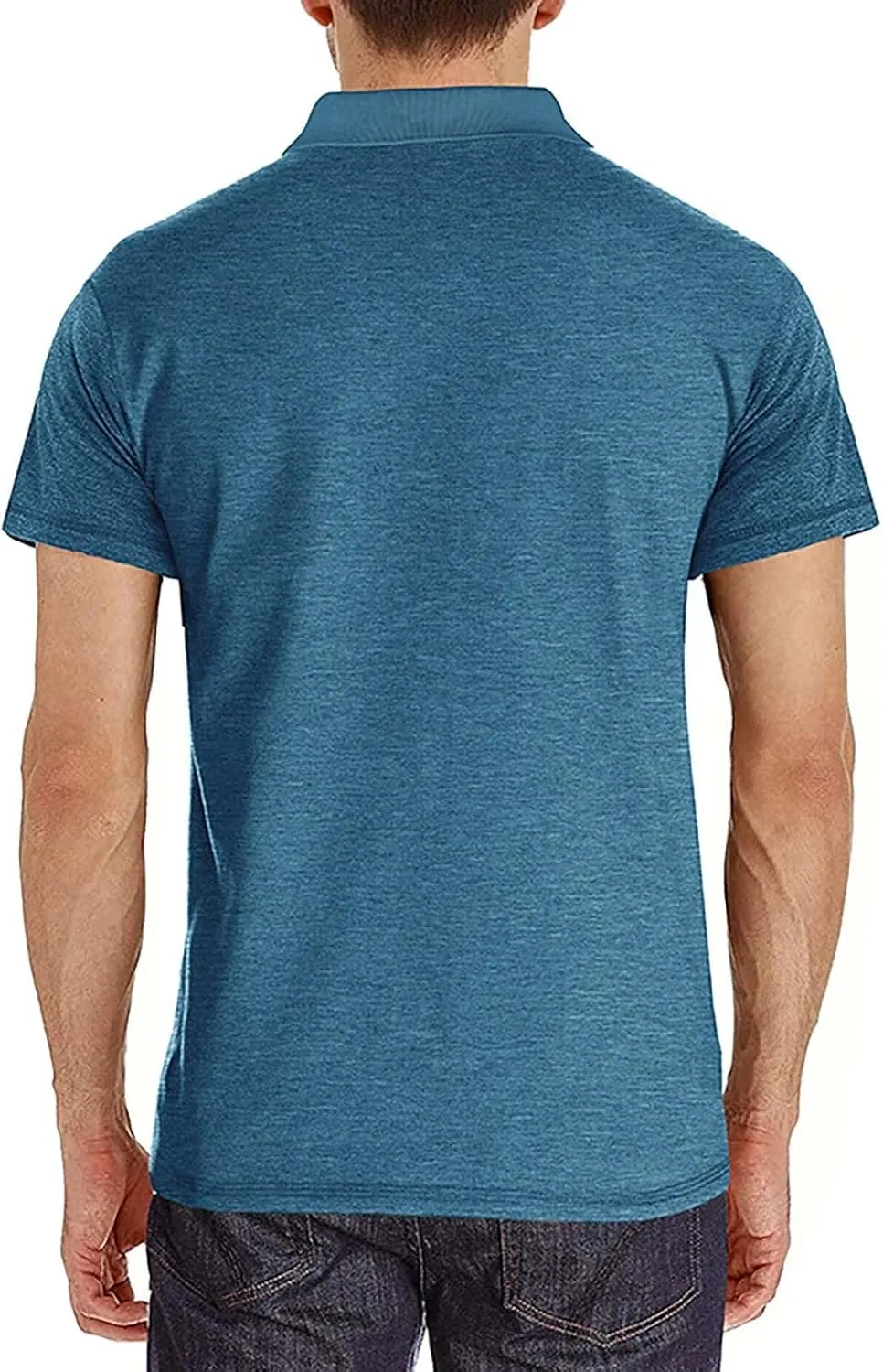 Men's Polo Shirts Summer Short Sleeve Casual 3 Button T-Shirts Classic Basic Golf Work Tees Tops with Pocket