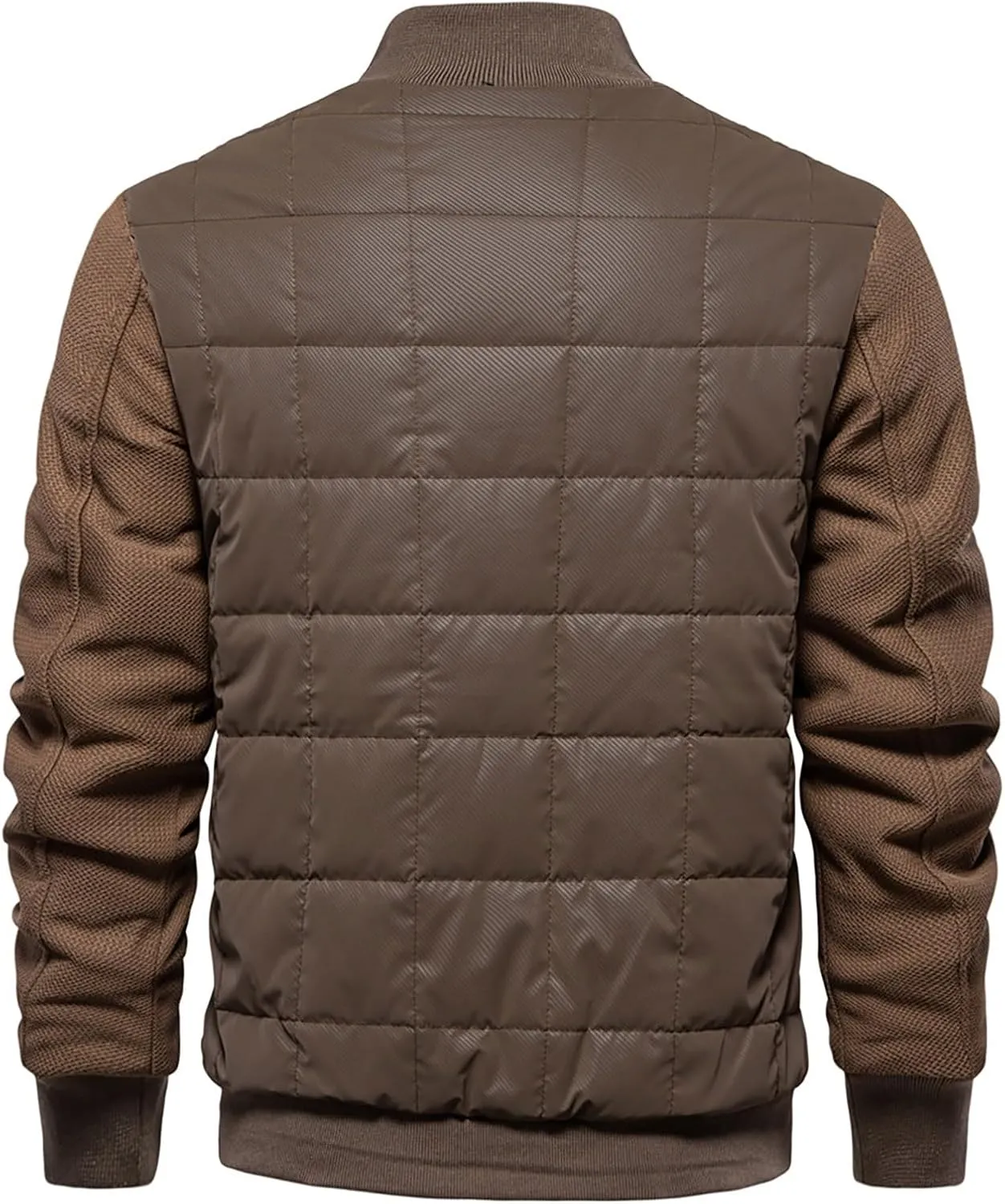 Mens Quilted Flight Bomber Jackets Lightweight Packable Puffer Varsity Coats Warm Winter Zip Up Hiking Padded Coats