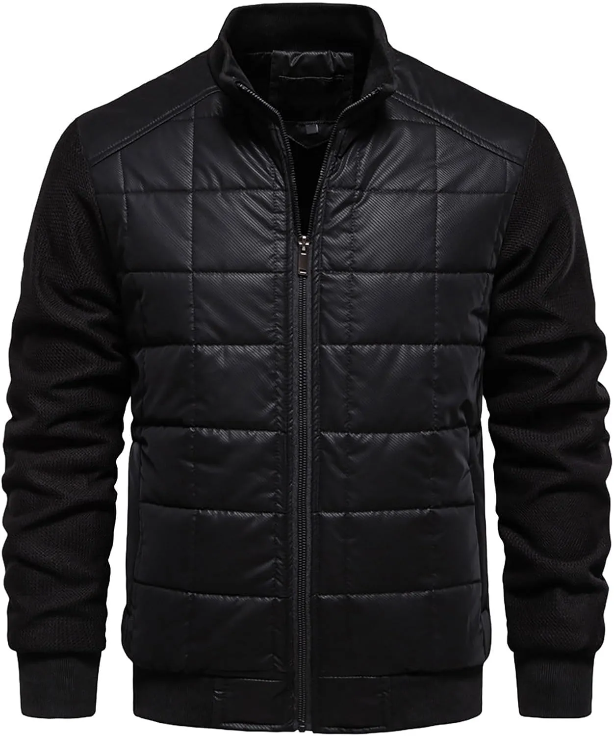 Mens Quilted Flight Bomber Jackets Lightweight Packable Puffer Varsity Coats Warm Winter Zip Up Hiking Padded Coats