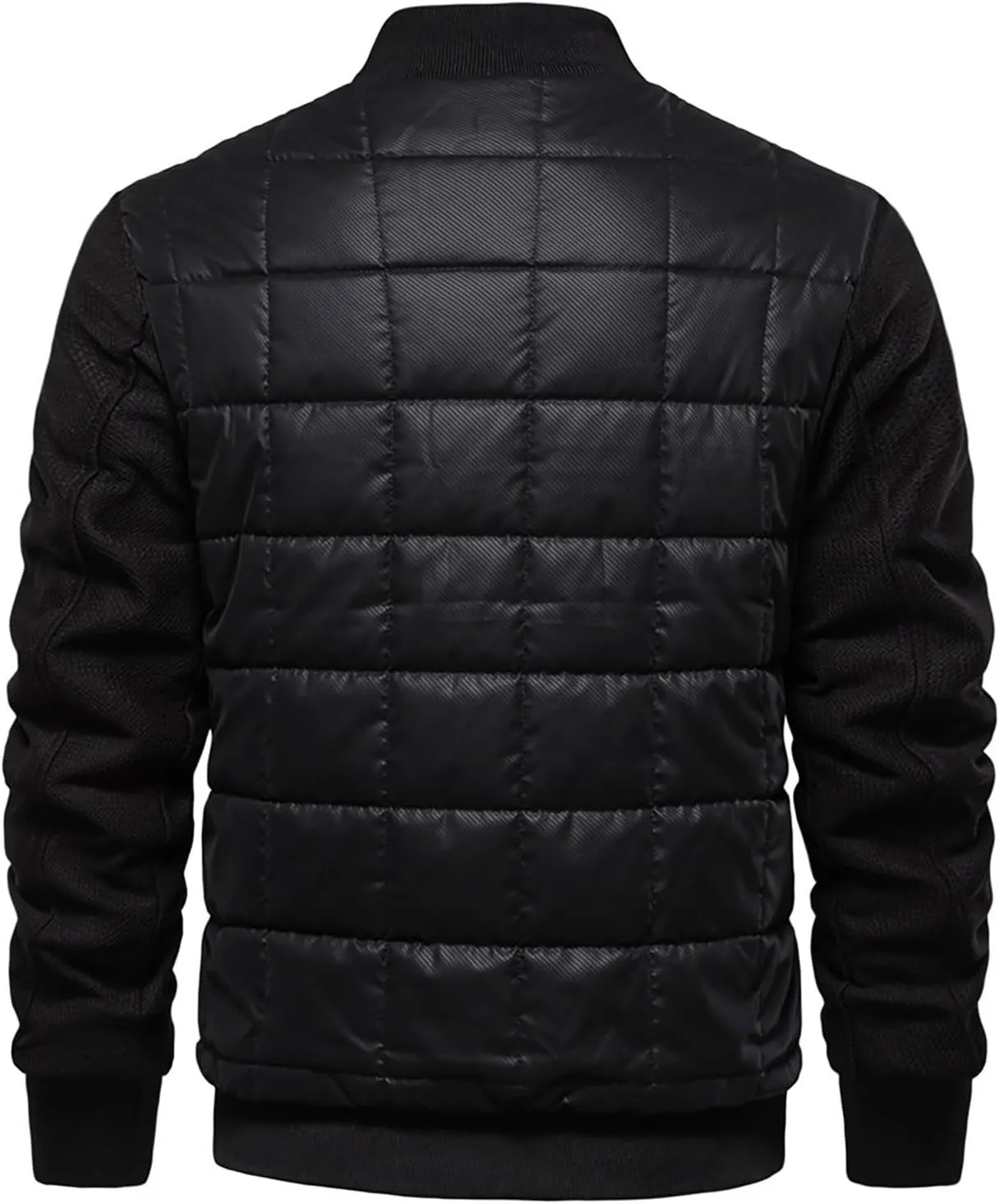 Mens Quilted Flight Bomber Jackets Lightweight Packable Puffer Varsity Coats Warm Winter Zip Up Hiking Padded Coats
