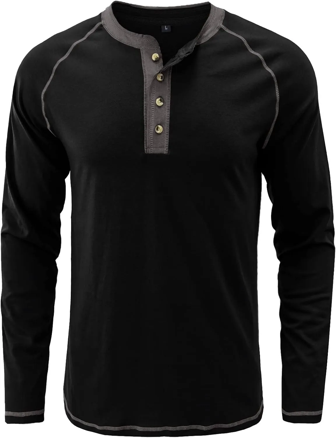 Mens Retro Henley Shirt Long Sleeve Henley T-Shirts for Men Casual Front Placket Spring Summer Business Office Basic Shirt