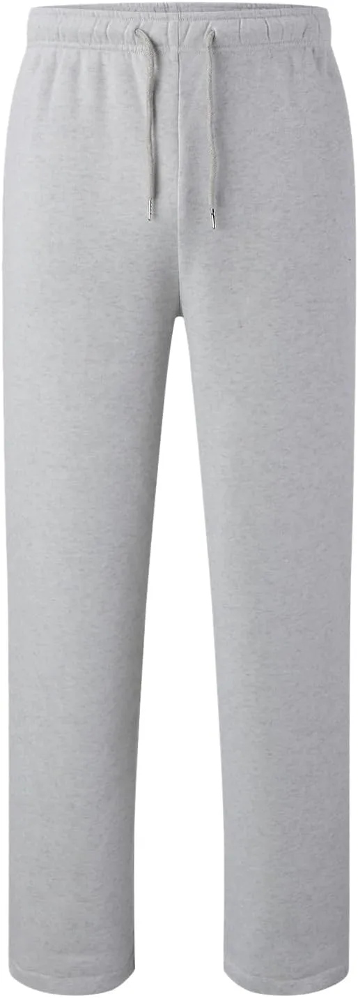 Mens Sweatpants Baggy Straight Wide Leg Open Bottom Casual Pants Elastic Waist Workout Athletic Joggers Pockets Sweat Pants