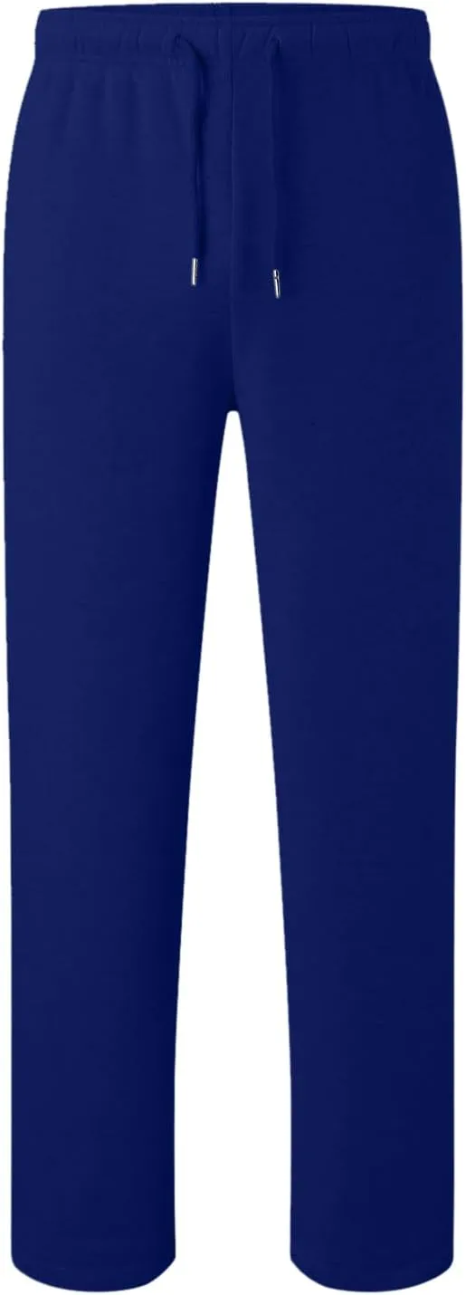Mens Sweatpants Baggy Straight Wide Leg Open Bottom Casual Pants Elastic Waist Workout Athletic Joggers Pockets Sweat Pants
