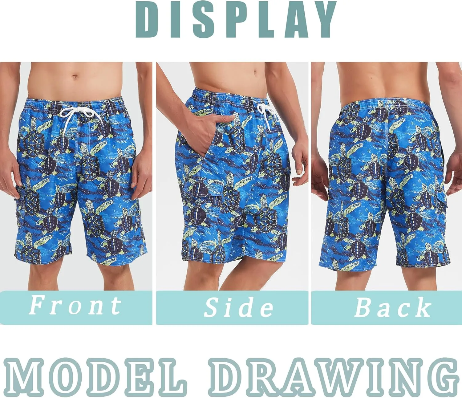 Mens Swim Trunks Swim Shorts Swimwear Swimsuit Beach Shorts Bathing Suits Quick Dry Waterproof