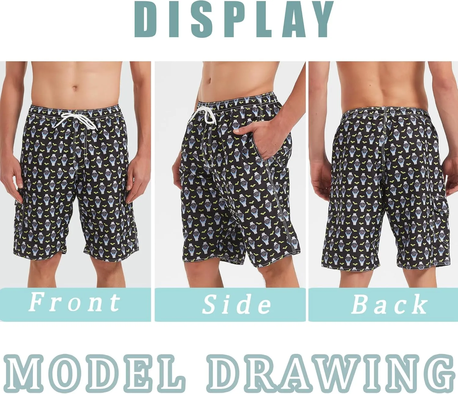 Mens Swim Trunks Swim Shorts Swimwear Swimsuit Beach Shorts Bathing Suits Quick Dry Waterproof