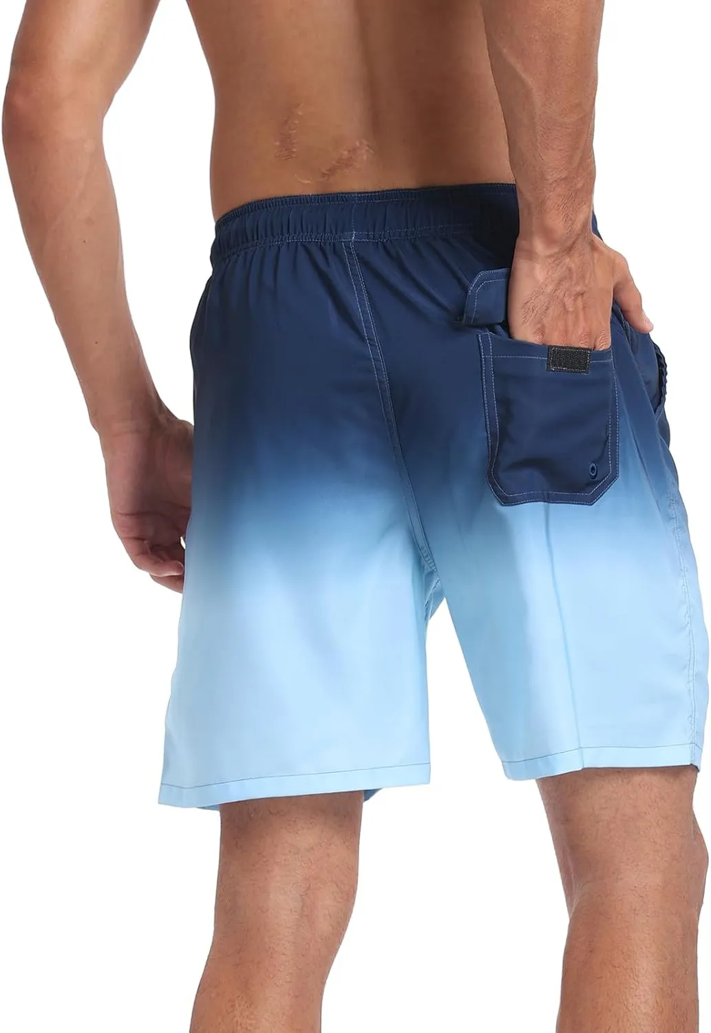 Mens Swim Trunks with Compression Liner 7 inch Inseam Quick Dry 2 in 1 Beach Board Shorts with Pockets S-3XL