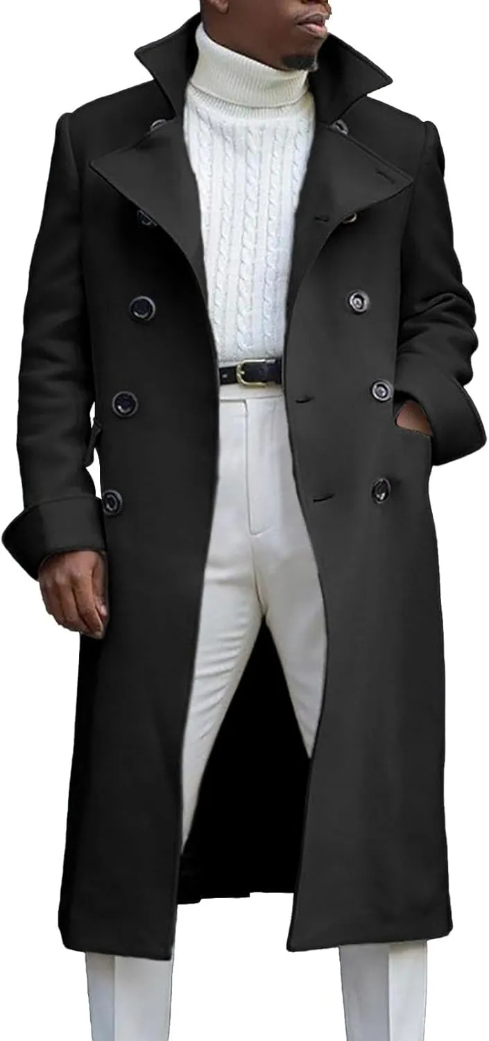 mens trench coat Coat Lapel Collar Long Sleeve Padded Leather Jacket Vintage Thicken Coat Sheepskin Jacket rain coat