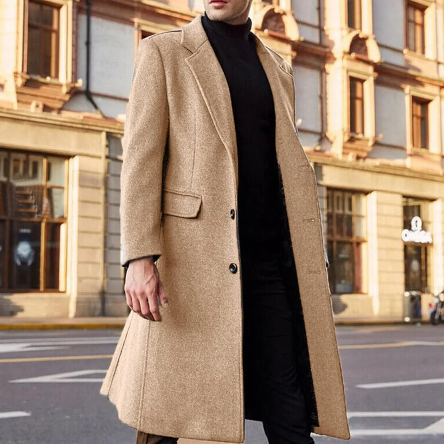 mens trench coat Coat Lapel Collar Long Sleeve Padded Leather Jacket Vintage Thicken Coat Sheepskin Jacket rain coat