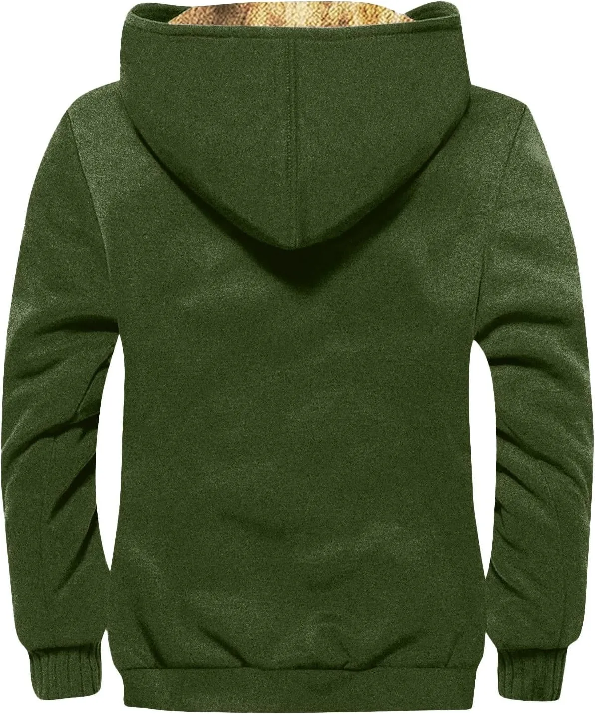 Men's Vintage Heavyweight Sherpa Fleece Lined Jackets Winter Warm Sweatshirt Coats Big And Tall Zip Up Hoodie Men