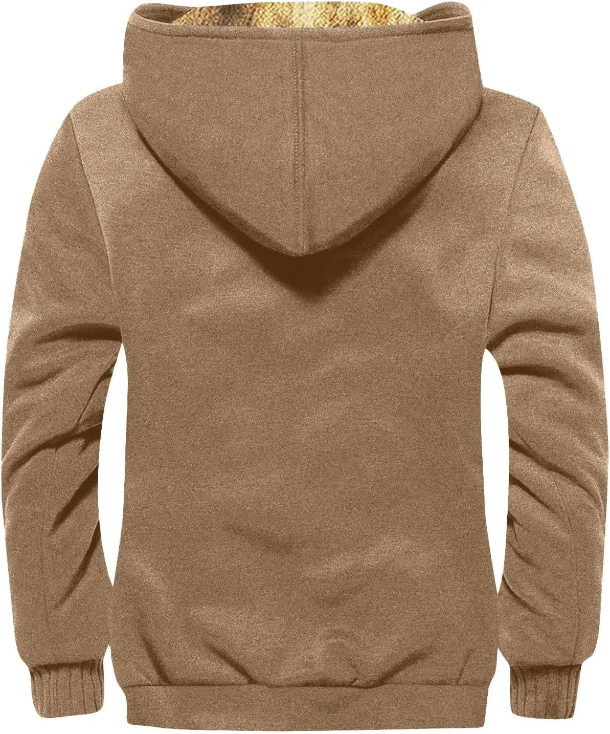 Men's Vintage Heavyweight Sherpa Fleece Lined Jackets Winter Warm Sweatshirt Coats Big And Tall Zip Up Hoodie Men