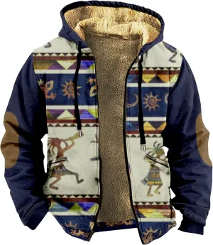 Mens Zip Up Hoodie Heavyweight Camo Hoodie Thick Fleece Lined Jacket Fall Fashion Coat Warm Winter Outwear