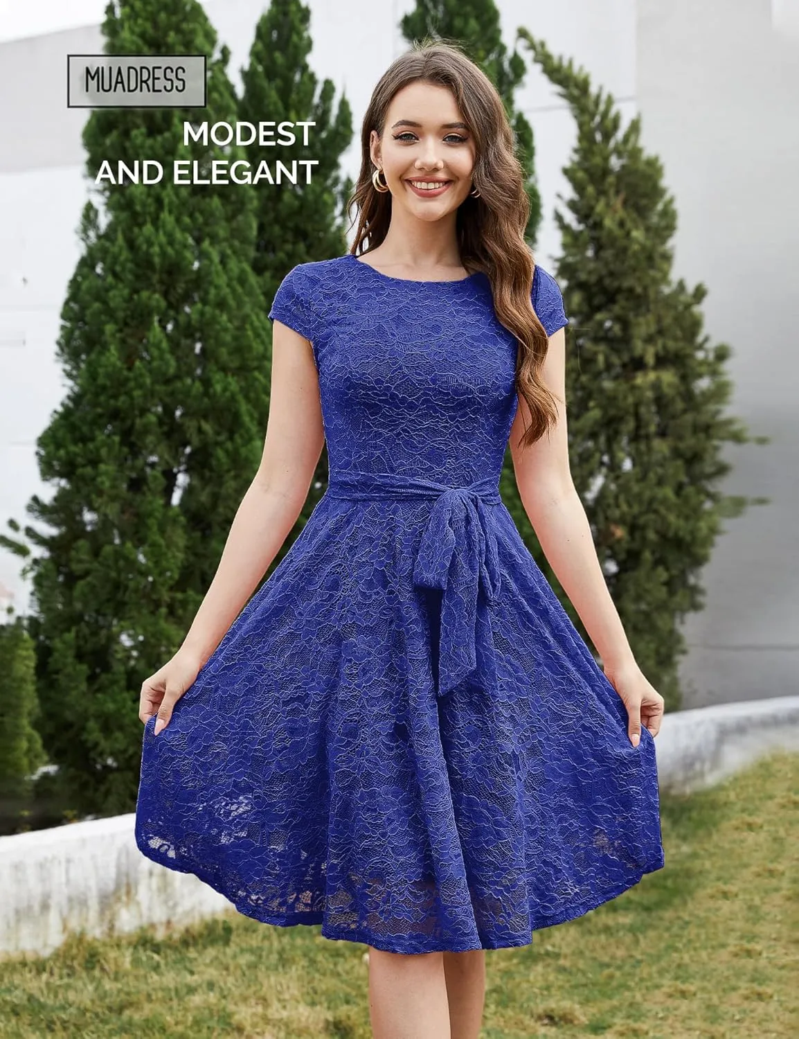 MUADRESS Women's Lace Cocktail Wedding Party Dress