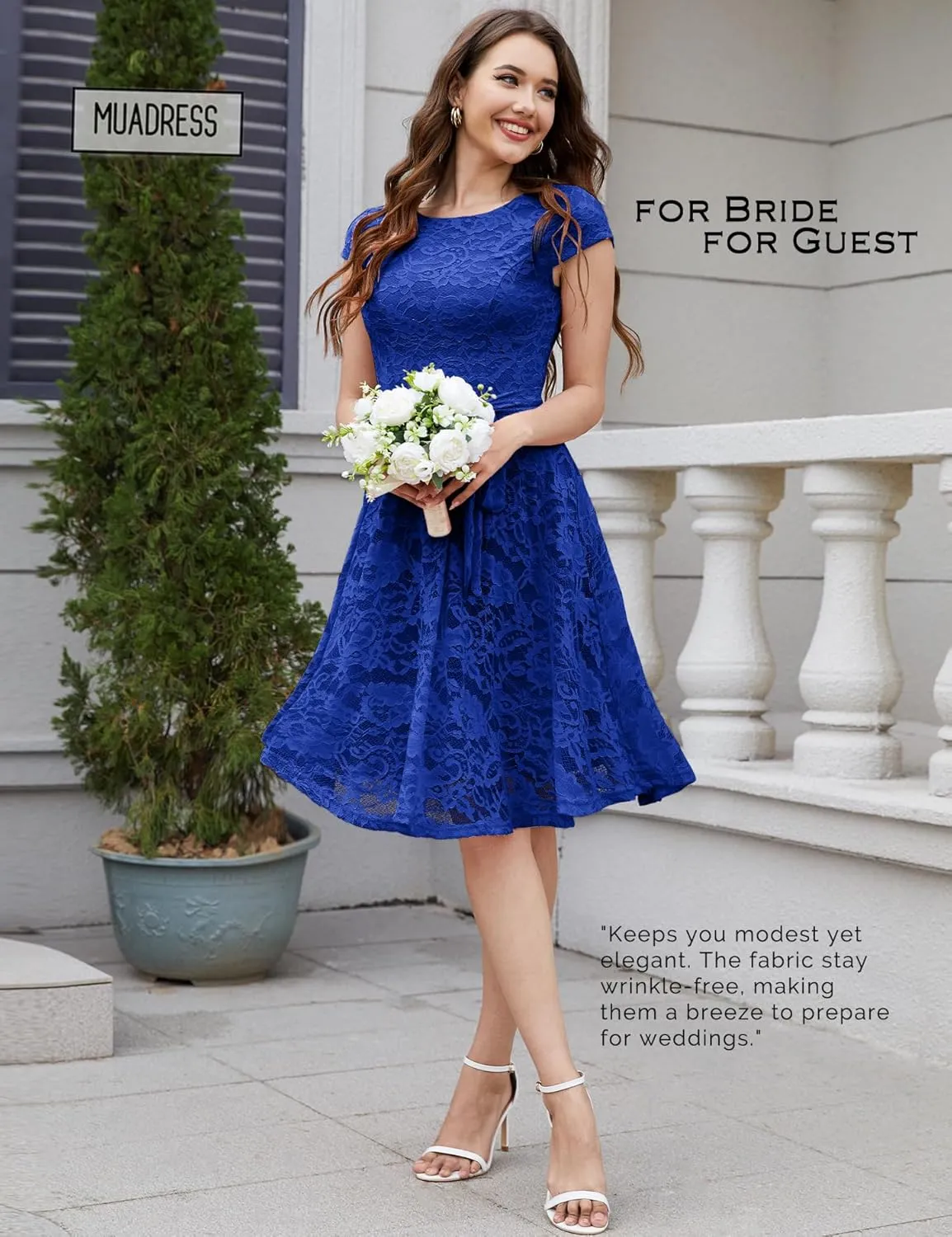 MUADRESS Women's Lace Cocktail Wedding Party Dress