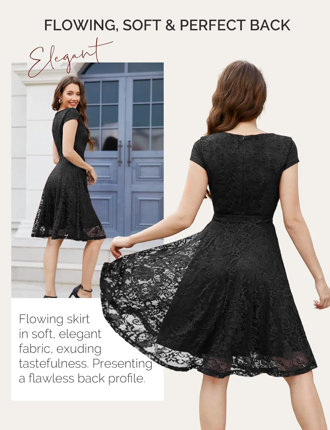 MUADRESS Women's Lace Cocktail Wedding Party Dress