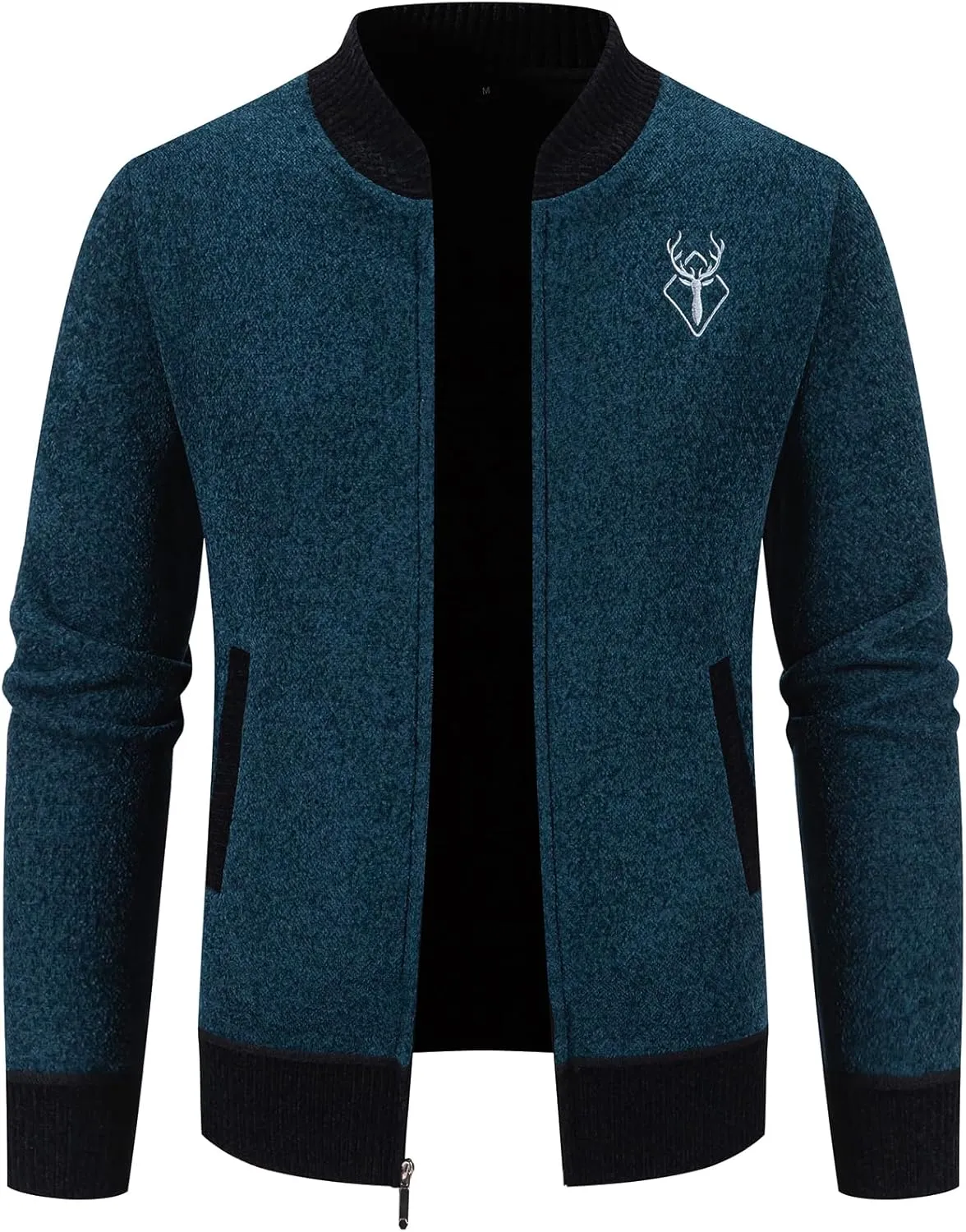 Mylldey Mens Casual Full Zip Cardigan Sweaters Cable Knit Jacket Sweater Men, US Size